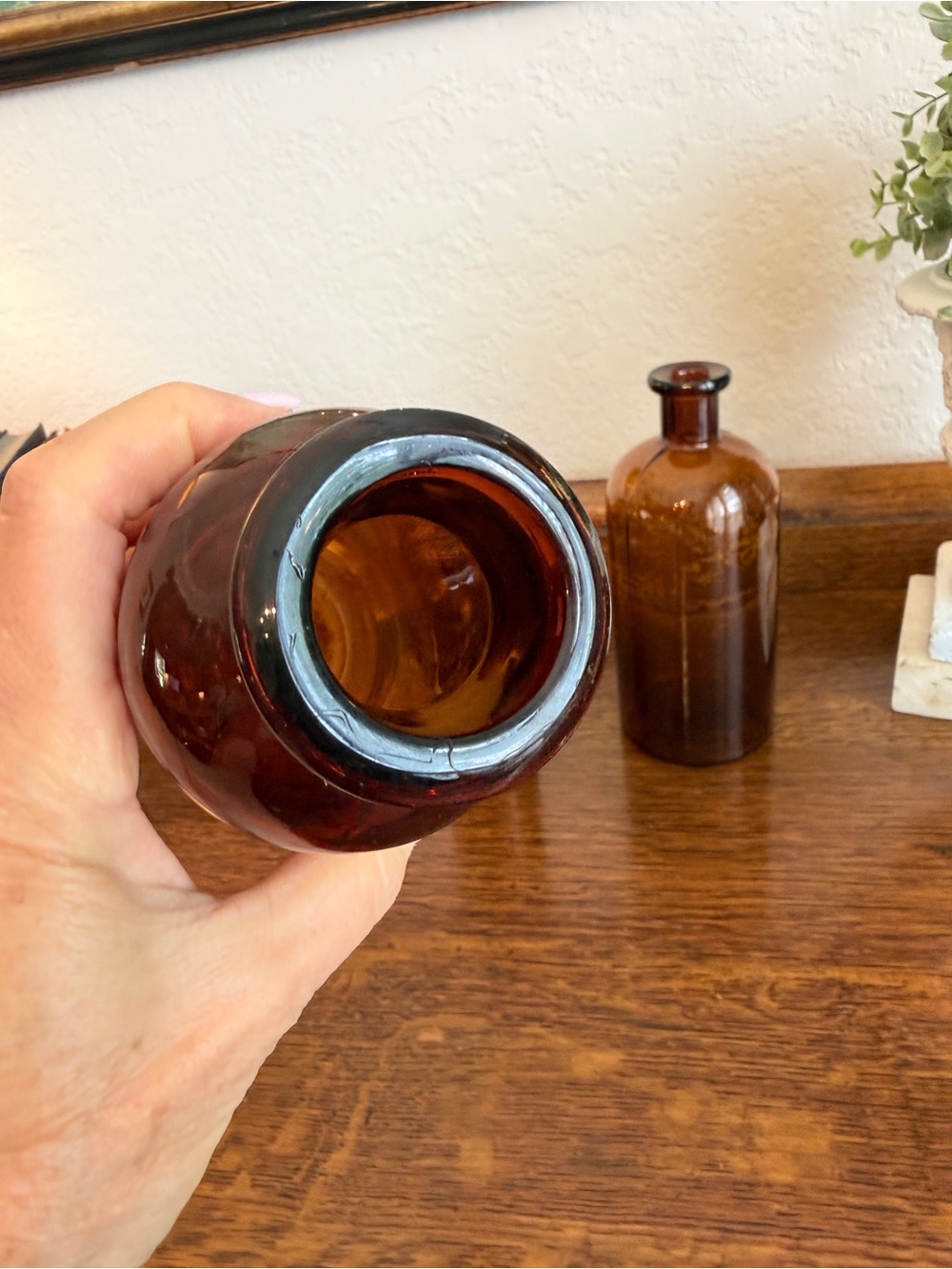 Antique Amber Glass Apothecary Bottle Trio - Picture 10 of 17